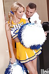Stunning cheerleader gets shagged and takes a cumshot in her eager mouth