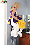 Lia lor getting owned although in her cheerleader uniform