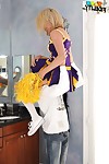Lia lor getting owned despite the fact in her cheerleader uniform